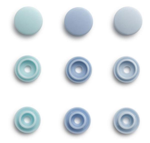 Prym Love Druckknöpfe "Color Snaps Mini " Hellblau - Ø 9 mm - 36 Stück